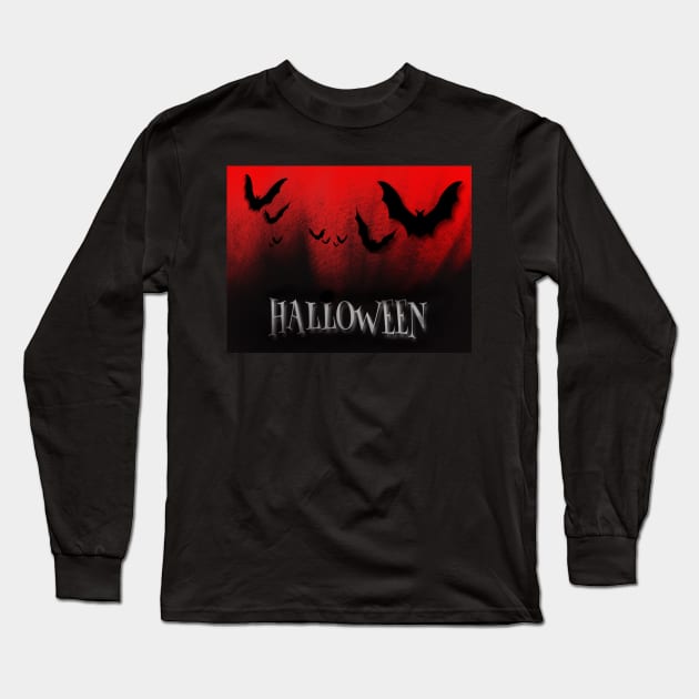 Halloween’s Bats Long Sleeve T-Shirt by Almanzart